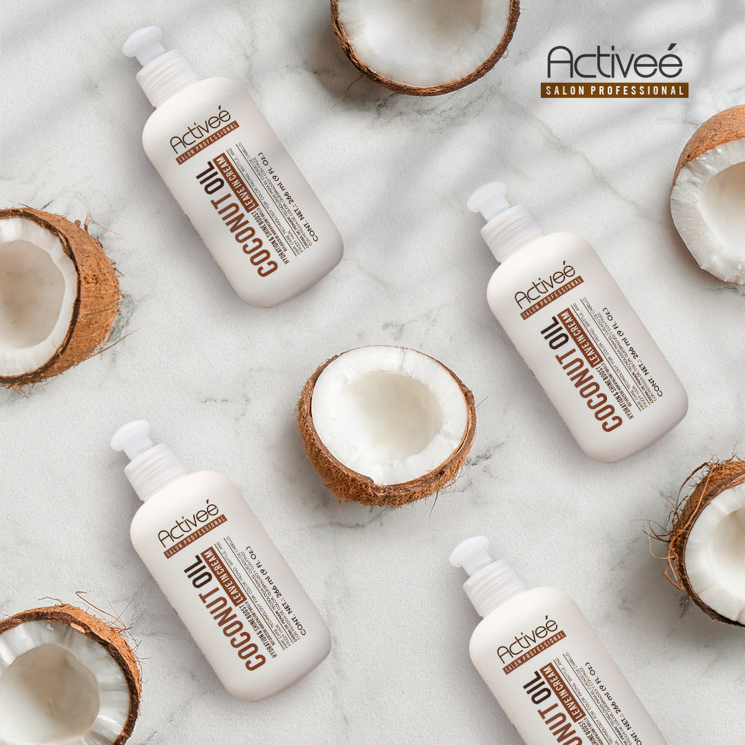 Shampoo Activee Professional Coconut Oil Tecnologia para cuidado Cabello con Perdida de Color Quebradizo y con Frizz Libre de Sal