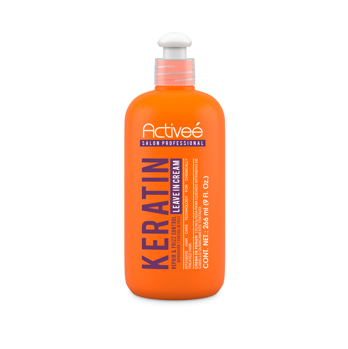 Crema para Peinar Activee Professional Keratin Tecnologia para cuidado Intensivo de Cabello Quimicamente tratado Libre de Sal