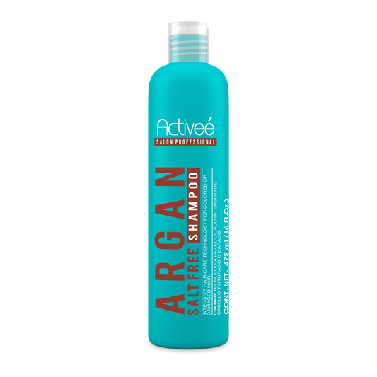 Shampoo Activee Professional Argan Tecnologia para cuidado Intensivo de Cabello Teñido o Dañado Libre de Sal