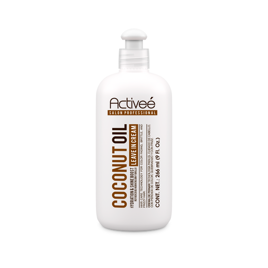 Crema para Peinar Activee Professional Coconut Oil Tecnologia para cuidado Cabello con Perdida de Color Quebradizo y con Frizz Libre de Sal