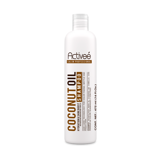 Shampoo Activee Professional Coconut Oil Tecnologia para cuidado Cabello con Perdida de Color Quebradizo y con Frizz Libre de Sal